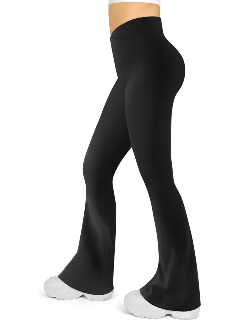 High-Waisted Flare Leggings, Tummy Control Bootcut Yoga Pants for Gym & Casual - Picture 2 of 7
